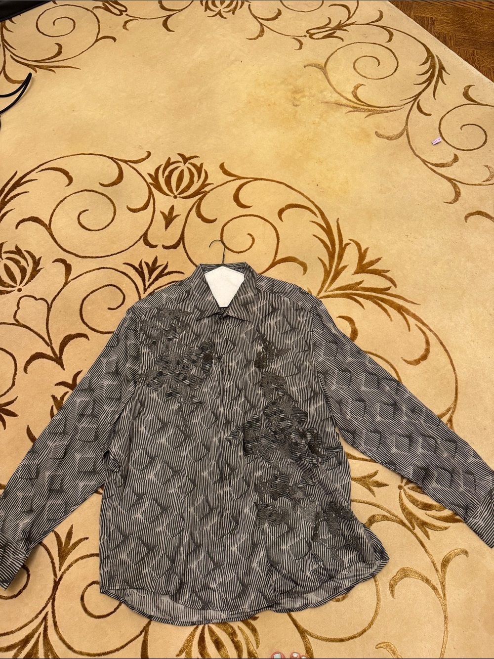 Robert Graham Black and White Patterned Men's Dress Shirt